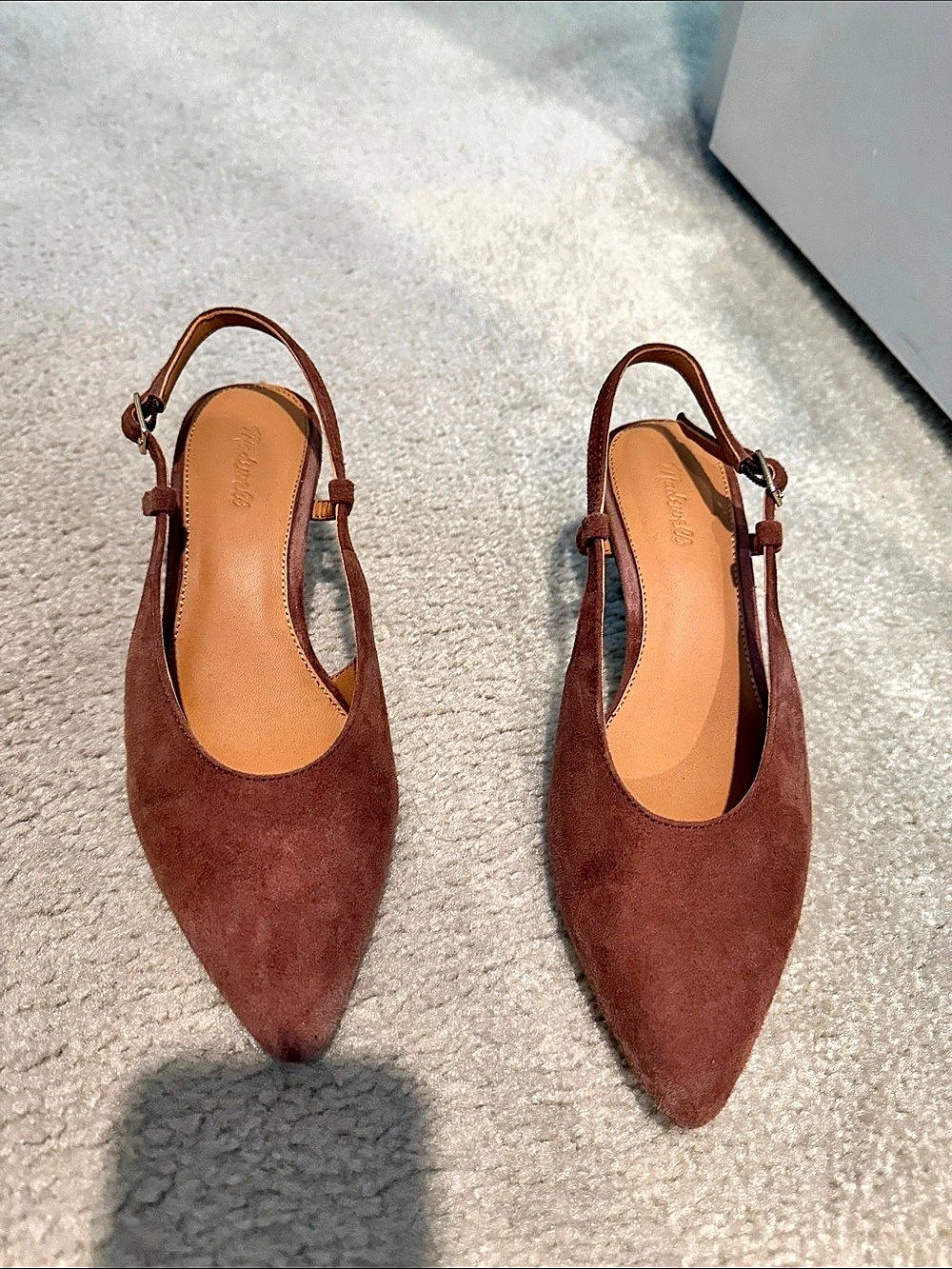 Madewell Pointed-Toe Slingback Heels in Brown Like New